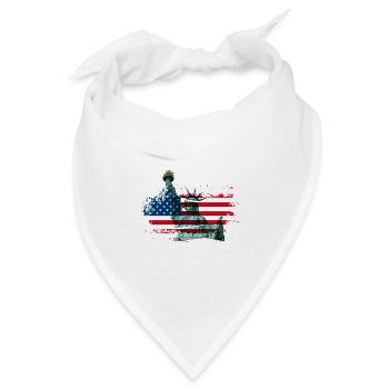 Freiheitsmosaik: Freiheitsstatue Edition - Bandana Dreieckstuch - Weiß - Vorne