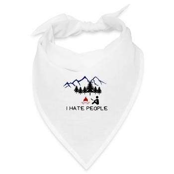 i hate people 002 - Bandana Dreieckstuch - Weiß - Vorne