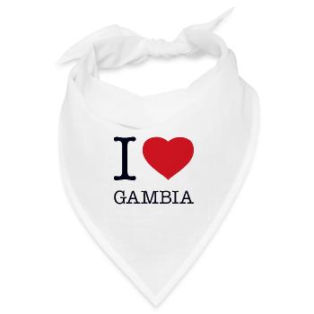 I LOVE GAMBIA - Bandana Dreieckstuch - Weiß - Vorne