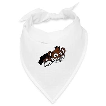 2 Lustige Affen Gesichter Zwei Freunde Crew Team - Bandana Dreieckstuch - Weiß - Vorne
