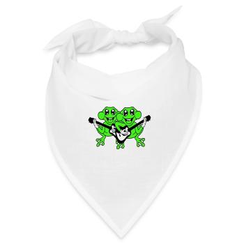 Frösche Gitarre Band Süße Zwei Frosch Freunde Team - Bandana Dreieckstuch - Weiß - Vorne