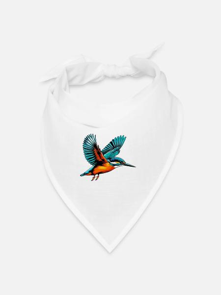 Eisvogel - Bandana Dreieckstuch - Weiß