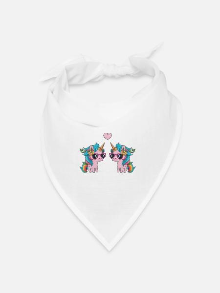 unicorn love - Bandana Dreieckstuch - Weiß