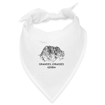 Grandes Jorasses, Hochgebirge, Mont-Blanc, Berg - Bandana Dreieckstuch - Weiß - Vorne