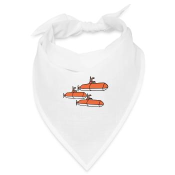 3 U-Boote Flotte Drei Geschwader Gruppe Team Crew - Bandana Dreieckstuch - Weiß - Vorne