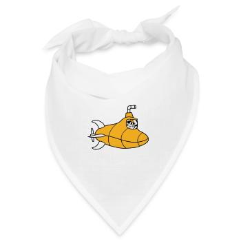 U-Boot Vogel Ente Kapitän Küken Süß Comic Cartoon - Bandana Dreieckstuch - Weiß - Vorne