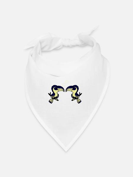 papagei love - Bandana Dreieckstuch - Weiß