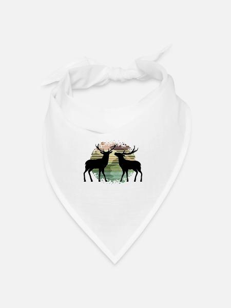 Hirsch - Bandana Dreieckstuch - Weiß