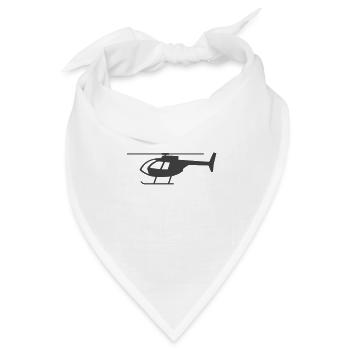 Hubschraubersymbol Form Symbol Silhouette. Flugzeug - Bandana Dreieckstuch - Weiß - Vorne