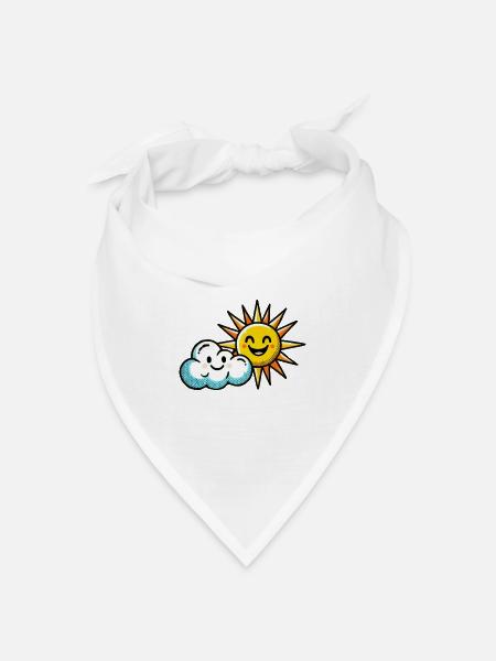 wolke sonne - Bandana Dreieckstuch - Weiß