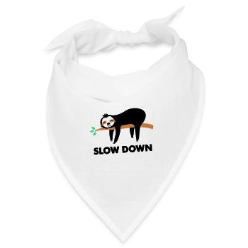 faultier slow down - Bandana Dreieckstuch - Weiß - Vorne