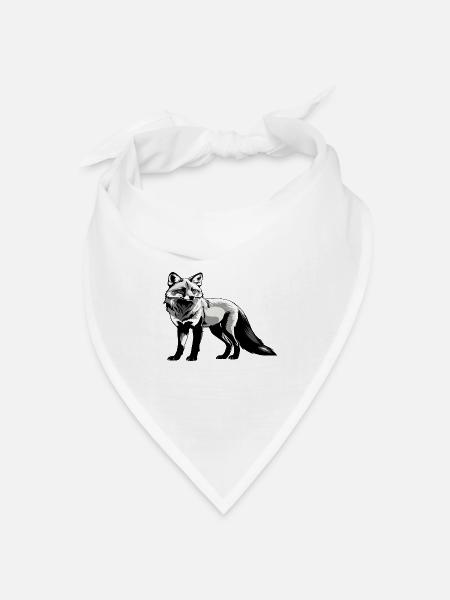 Fuchs - Cute Animal Design - Bandana Dreieckstuch - Weiß
