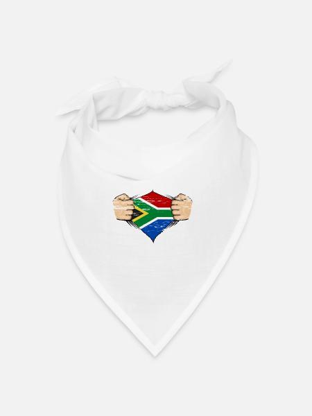 Südafrika Flagge Design used - Bandana Dreieckstuch - Weiß
