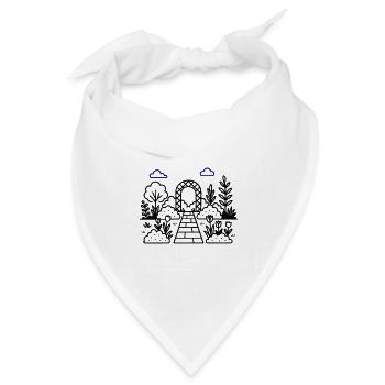 Garten Gärtnerei Logo - Bandana Dreieckstuch - Weiß - Vorne