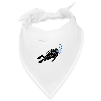Taucher Silhouette Tauchen - Bandana Dreieckstuch - Weiß - Vorne