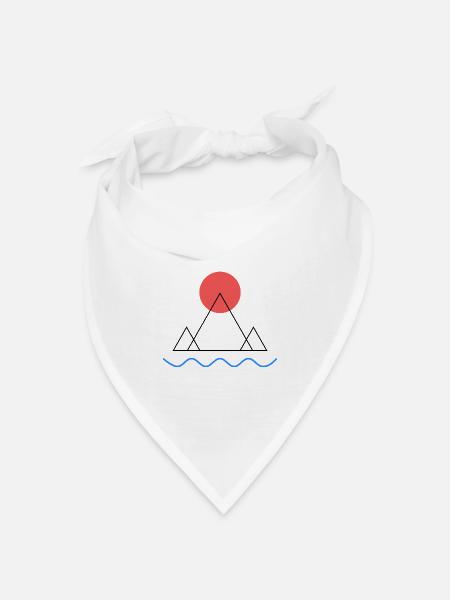 Minimaler Berg - Bandana Dreieckstuch - Weiß