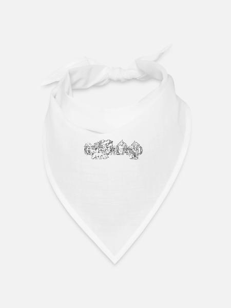 Greenland-Motiv - Bandana Dreieckstuch - Weiß