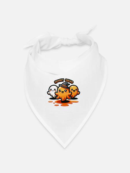 Spooky Squad Halloween Tintenfischtrio - Bandana Dreieckstuch - Weiß