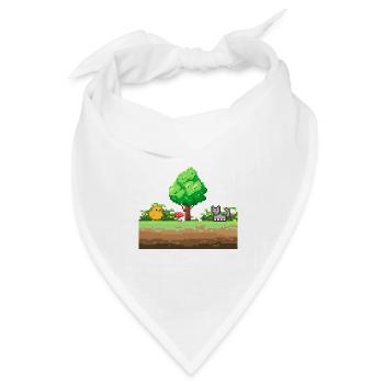 Pixelgarten Abenteuer - Bandana Dreieckstuch - Weiß - Vorne