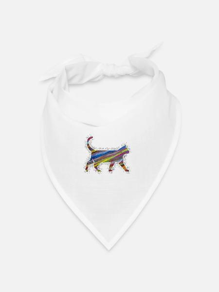 Katzenprisma-Regenbogentiere - Bandana Dreieckstuch - Weiß