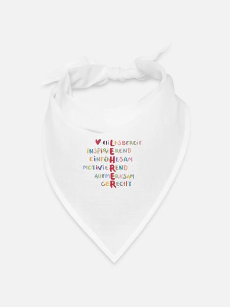Farbenfrohe Werte Collage – Hilfsbereit - Bandana Dreieckstuch - Weiß