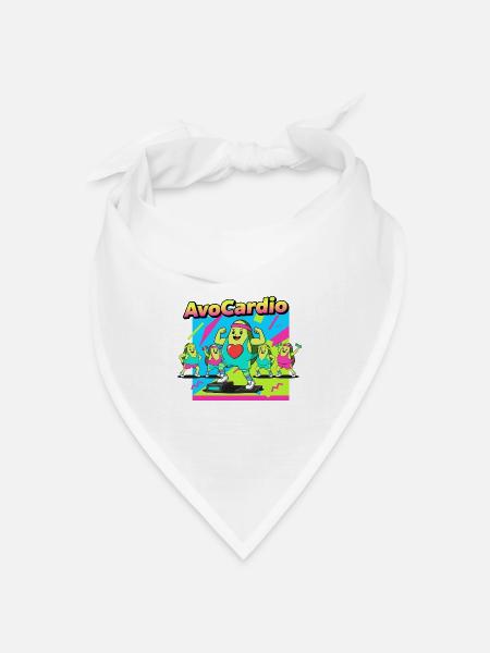 AvoCardio Fitness Avocado - Bandana Dreieckstuch - Weiß
