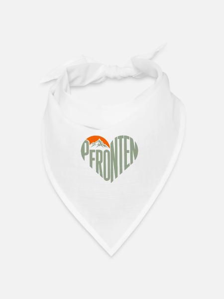 Pfronten Bergherz Panorama - Bandana Dreieckstuch - Weiß