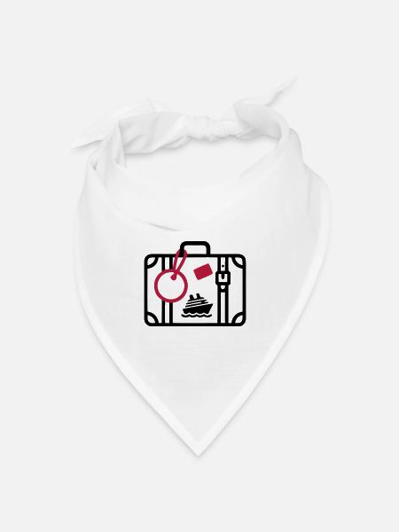 Koffer Reise Kreuzfahrt Urlaub - Bandana Dreieckstuch - Weiß
