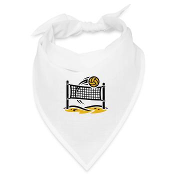 Beachvolleyball Netz Strand Sportverein Turnier - Bandana Dreieckstuch - Weiß - Vorne