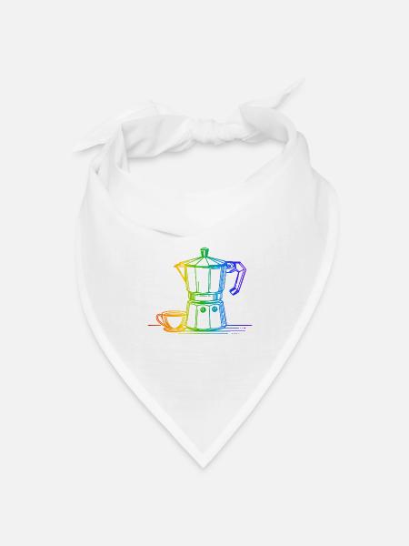Time for Espresso Regenbogen - Bandana Dreieckstuch - Weiß
