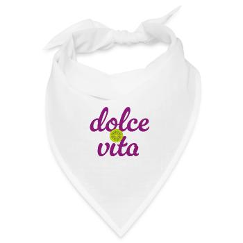 Dolce Vita Limette Quote Italien Lebensfreude Fun - Bandana Dreieckstuch - Weiß - Vorne