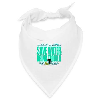 Spare Wasser, trink Tequila - Lustiges Shirt - Bandana Dreieckstuch - Weiß - Vorne