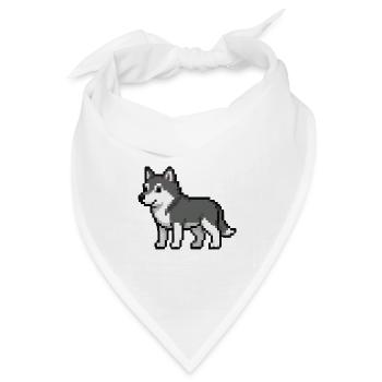Pixel Wolf - Bandana Dreieckstuch - Weiß - Vorne