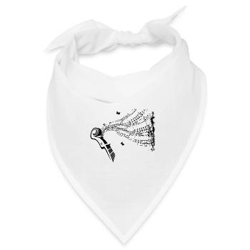 Musiknoten Musik Musiker Notenschlüssel Noten - Bandana Dreieckstuch - Weiß - Vorne