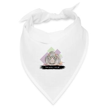 JvG Ratte "Denk positiv, i roz da!" - Bandana Dreieckstuch - Weiß - Vorne