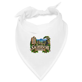 Sächsische Schweiz – Wandern, Felsen & Natur - Bandana Dreieckstuch - Weiß - Vorne