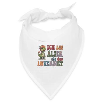 Ich bin älter als das Internet - Hippie Dino  - Bandana Dreieckstuch - Weiß - Vorne