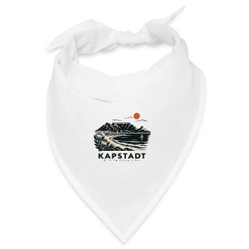 Kapstadt Küstenblick Linienstil - Bandana Dreieckstuch - Weiß - Vorne