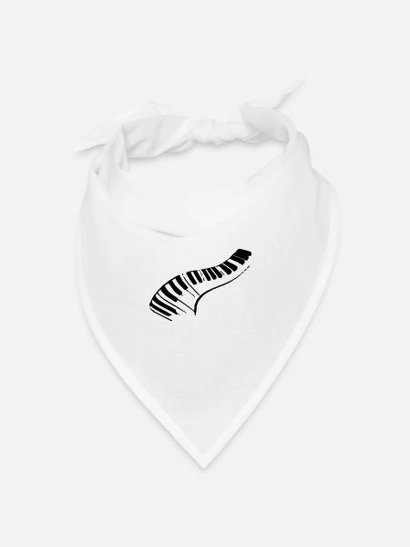 Klavier - Bandana Dreieckstuch - Weiß