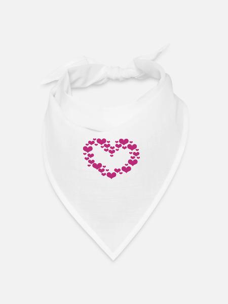 Herz aus Herzen - Bandana Dreieckstuch - Weiß