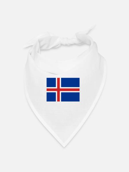 island, iceland, fahne, flagge - Bandana Dreieckstuch - Weiß