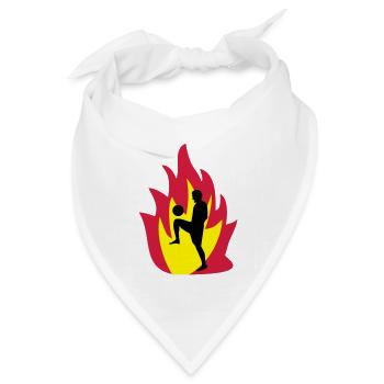 Fussball Feuer - Bandana Dreieckstuch - Weiß - Vorne