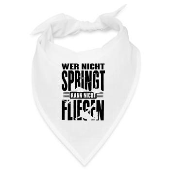 skydiving: wer nicht springt kann nicht fliegen - Bandana Dreieckstuch - Weiß - Vorne