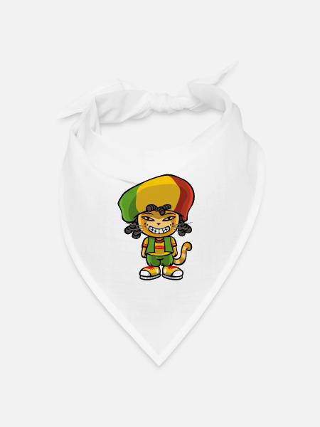 Reggae katze - Bandana Dreieckstuch - Weiß