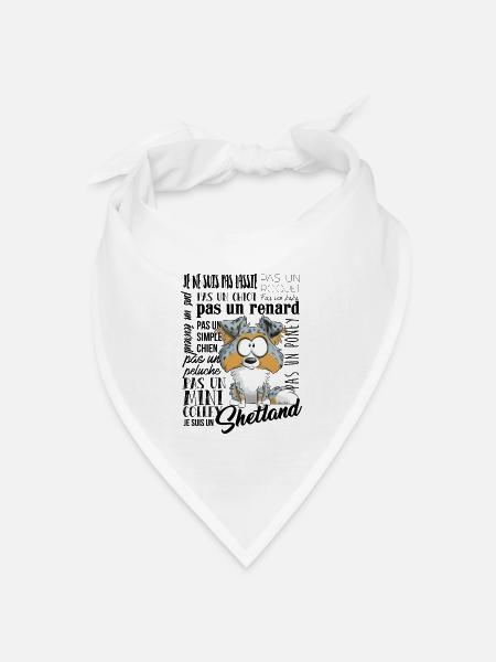 Ich bin Shetland - Blue Merle Tricolor EN - Bandana Dreieckstuch - Weiß