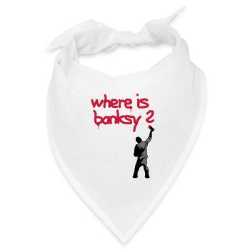 where is banksy - Bandana Dreieckstuch - Weiß - Vorne