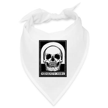 Memento Mori (schwarze Version) - Bandana Dreieckstuch - Weiß - Vorne