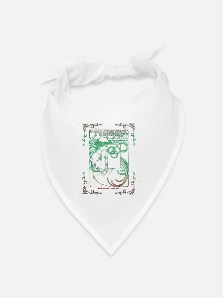 Alfons Mucha - Bandana Dreieckstuch - Weiß