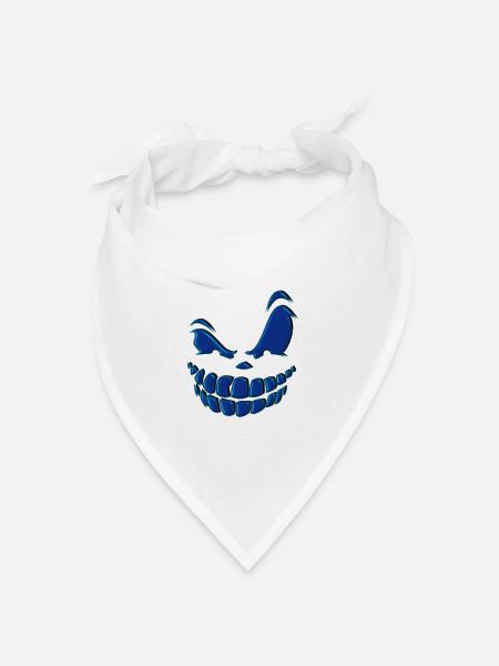 Lächeln Lachen Fieses Grinsen Halloween Kostüm - Bandana Dreieckstuch - Weiß