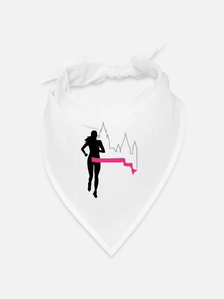Marathon - Mainz - Läuferin - Run - Lauf - 3C - Bandana Dreieckstuch - Weiß